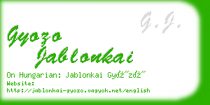 gyozo jablonkai business card